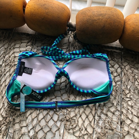 NWT Apt 9 Push Up Swim Suit Halter Top - Picture 2 of 3